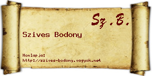 Szives Bodony névjegykártya